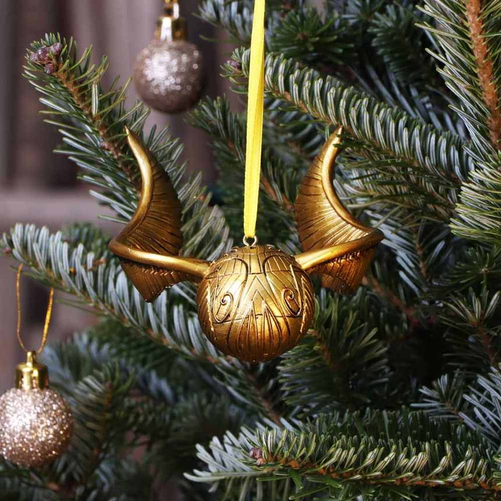 Nemesis Now Harry Potter - Golden Snitch Hanging Ornament Weihnachtskugel - Goldfarben